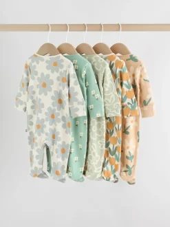 Multipacks|Babypakjes En Babypyjama's*Next Saliegroen gebloemd - Verpakking van 5 babypyjama's (0 mnd-2 jr)