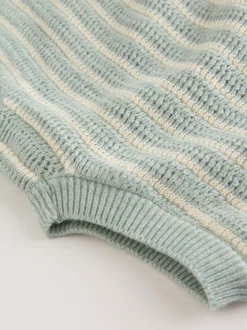 Shorts|Next Saliegroen gestreept - Knitted Top and Shorts Baby Set (0mths-2yrs)