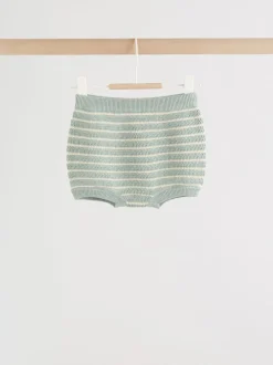 Shorts|Next Saliegroen gestreept - Knitted Top and Shorts Baby Set (0mths-2yrs)