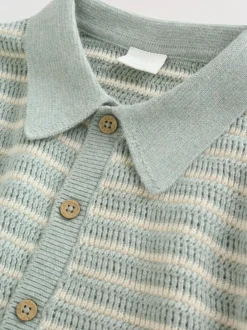 Shorts|Next Saliegroen gestreept - Knitted Top and Shorts Baby Set (0mths-2yrs)