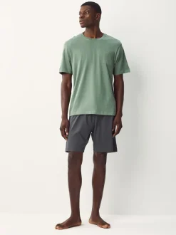 Pyjama's*Next Saliegroen/leisteengrijs - Korte jersey pyjama's verpakking van 2
