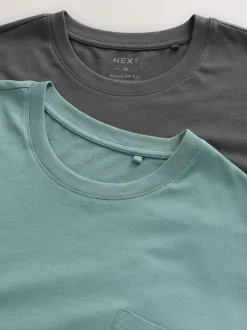 Pyjama's|Next Saliegroen/leisteengrijs - Set van 2 jersey open lange pyjamaset
