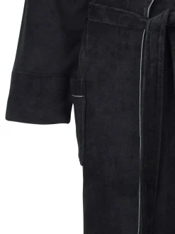 Kamerjassen En Badjassen|Savile Row Company - Fleece badjas met biezen