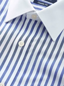 Formele Overhemden|Shirts*Savile Row Company Classic Fit Striped Cotton Winchester Double Cuff Formal Shirt