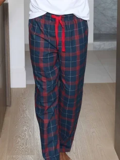 Pyjama's*Savile Row Company Window Check Brushed Cotton Twill Pyjama Bottoms