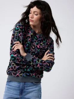 Hoody's En Sweatshirts|SCAMP & DUDE Classic Sweatshirt with Leopard & Lightning Bolt