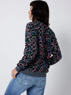Hoody's En Sweatshirts|SCAMP & DUDE Classic Sweatshirt with Leopard & Lightning Bolt