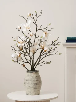 Kunstbloemen|Scottish Everlastings Ltd Artificial Magnolia In Resin Pot