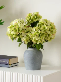 Kunstbloemen|Scottish Everlastings Ltd Artificial Hydrangeas in Grey Vase