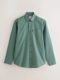 Formele Overhemden|Next Seafoam green - Slim Fit - Gemakkelijk te strijken Oxford overhemd met doorlopende knopen
