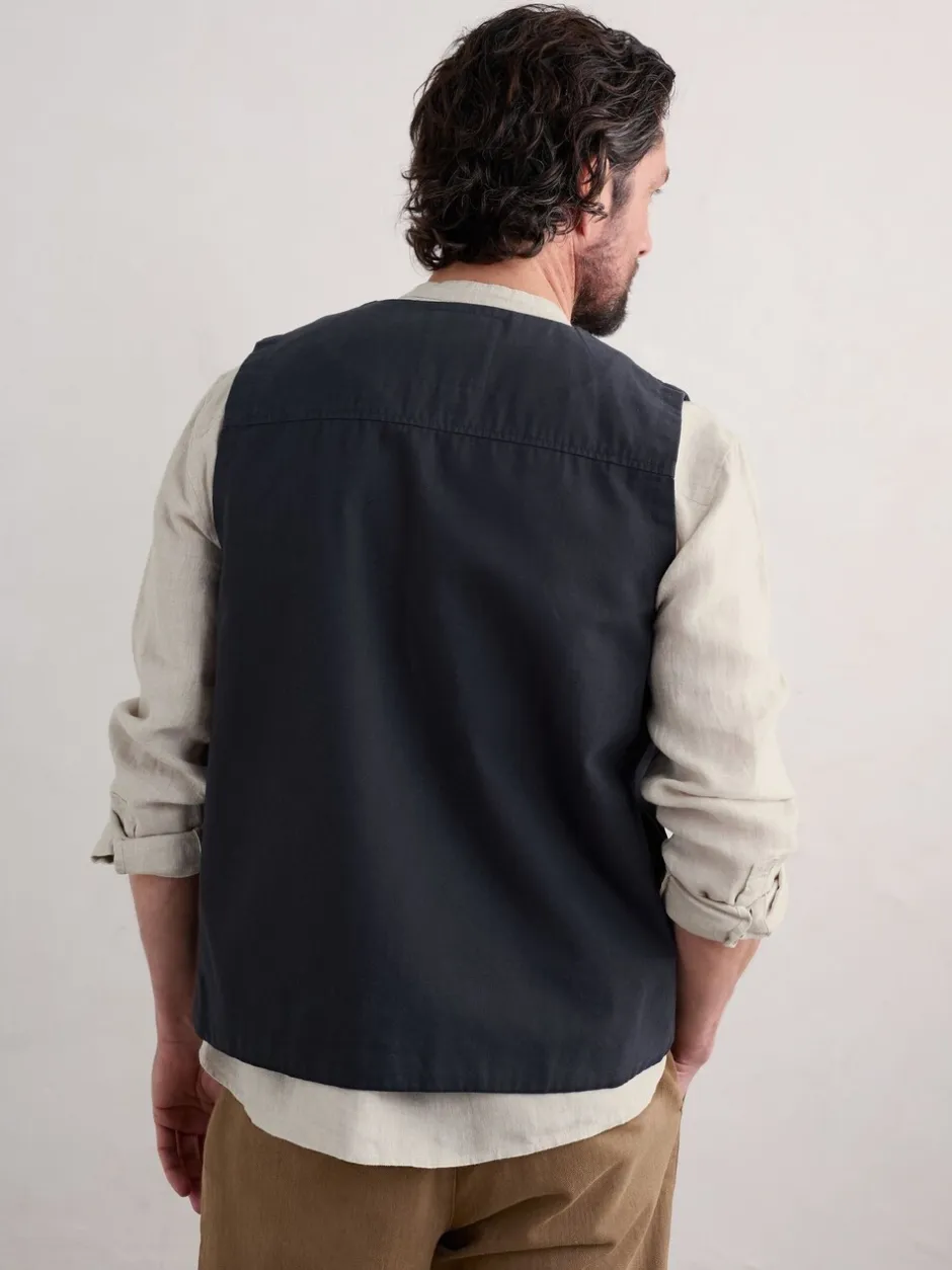 Vesten*Seasalt Cornwall Mens Cotton Metern Regular Fit Waistcoat