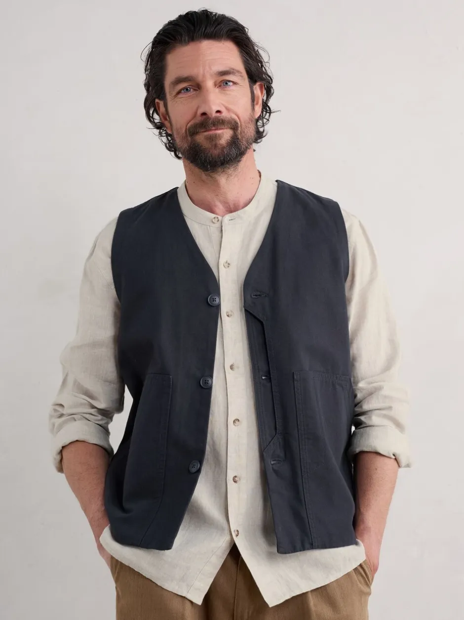 Vesten*Seasalt Cornwall Mens Cotton Metern Regular Fit Waistcoat