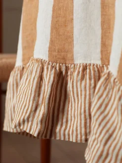 Tafellinnen En Placemats |Secret Linen Store 100% linnen tafelkleed met brede strepen