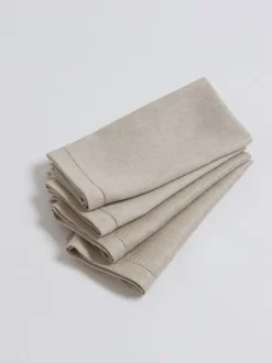 Tafellinnen En Placemats *Secret Linen Store Set of 4 Twill Napkins Natuurlijk
