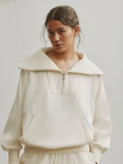 Hoody's En Sweatshirts|self. Half Zip Collar Sweatshirt