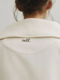 Hoody's En Sweatshirts|self. Half Zip Collar Sweatshirt