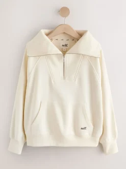 Hoody's En Sweatshirts|self. Half Zip Collar Sweatshirt