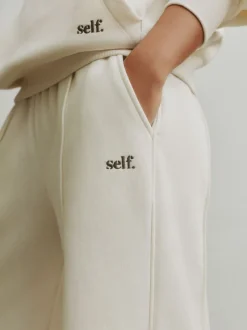 Leggings En Joggingbroeken*self. joggingbroek met wijde pijpen