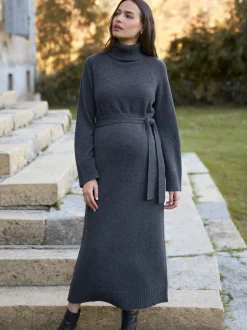 Gebreide Kleding|Jurken*Seraphine 100% Merino Wool Maternity Knit Dress