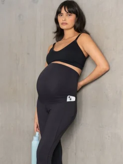 Leggings En Joggingbroeken|Moederschap|Seraphine - Zwarte zwangerschapslegging met buik- en rugondersteuning