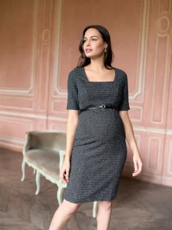 Moederschap*Seraphine A-Line Stretch Tweed Maternity Dress