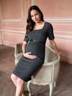 Moederschap*Seraphine A-Line Stretch Tweed Maternity Dress
