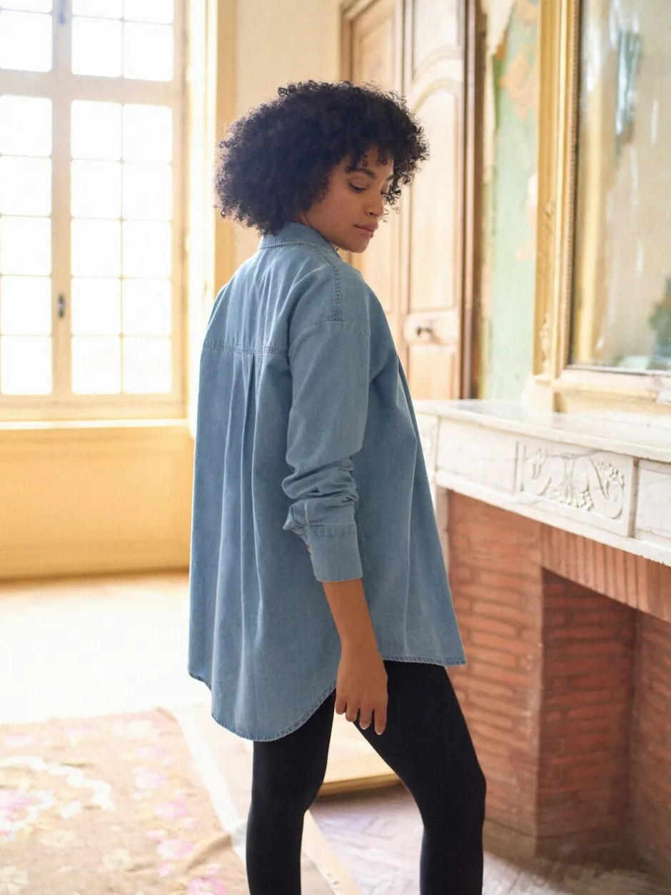 Moederschap|Blouses En Overhemden|Seraphine Denim Zwangerschaps- en Borstvoedingsoverhemdjurk