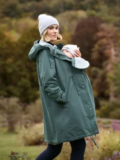 Jassen En Jacks|Moederschap|Seraphine Maternity Green Lightweight Parka
