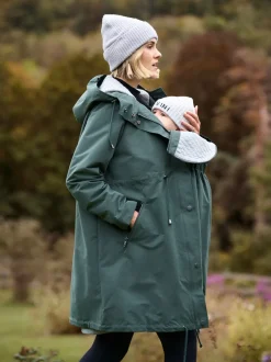 Jassen En Jacks|Moederschap|Seraphine Maternity Green Lightweight Parka