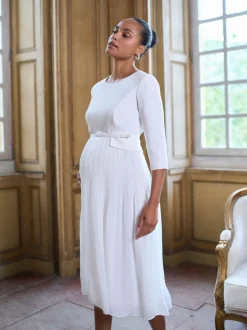Moederschap|Seraphine Maternity Premium Occasion Bridal Dress With Floaty Pleated Skirt