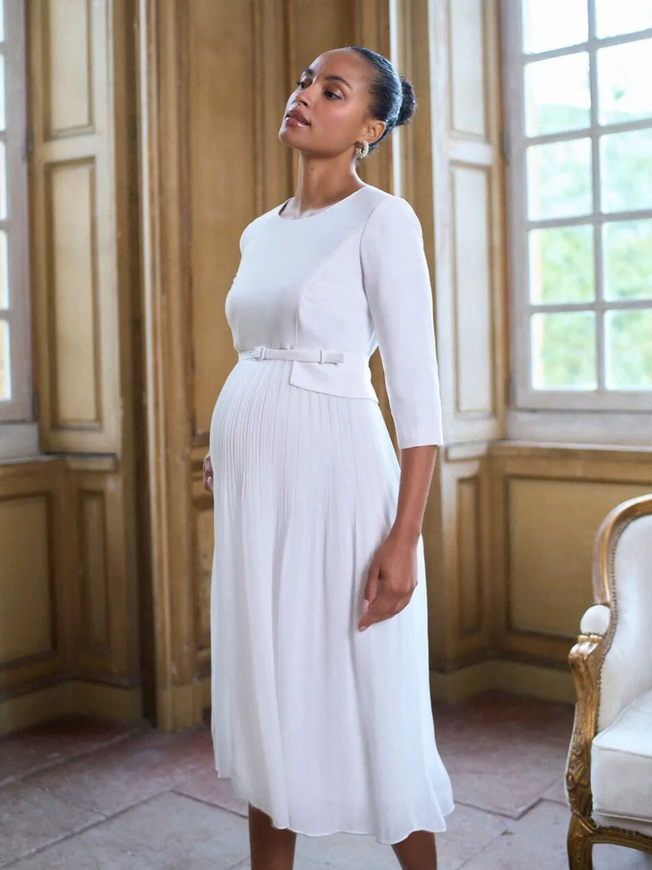 Moederschap|Seraphine Maternity Premium Occasion Bridal Dress With Floaty Pleated Skirt