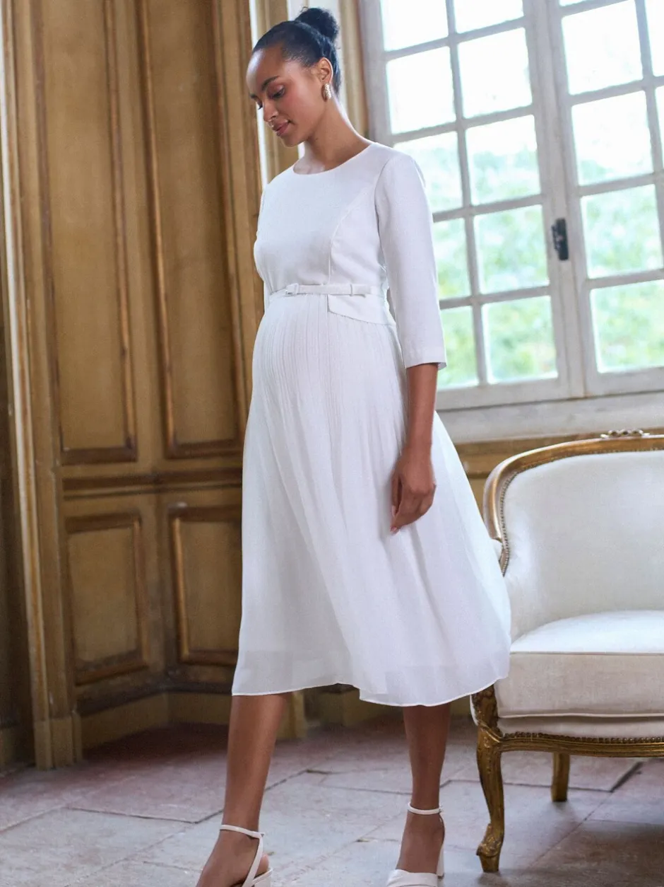 Moederschap|Seraphine Maternity Premium Occasion Bridal Dress With Floaty Pleated Skirt
