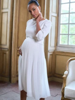 Moederschap|Seraphine Maternity Premium Occasion Bridal Dress With Floaty Pleated Skirt