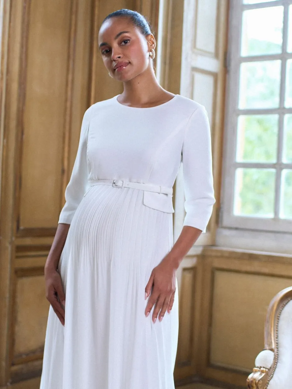 Moederschap|Seraphine Maternity Premium Occasion Bridal Dress With Floaty Pleated Skirt