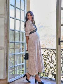 Gelegenheidskleding|Moederschap*Seraphine Maternity Tea Dress With Lace Trim
