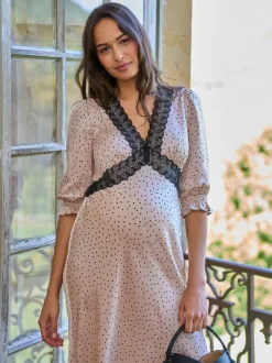 Gelegenheidskleding|Moederschap*Seraphine Maternity Tea Dress With Lace Trim