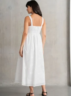 Jurken|Moederschap*Seraphine Maternity V-Neck 100% Cotton White Dress