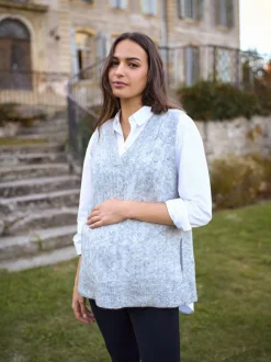 Moederschap*Seraphine Maternity Wool Blend Pointelle Vest