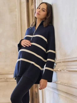 Gebreide Kleding|Moederschap*Seraphine wol-katoen blend zwangerschaps- en voedingstrui