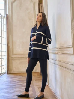 Gebreide Kleding|Moederschap*Seraphine wol-katoen blend zwangerschaps- en voedingstrui