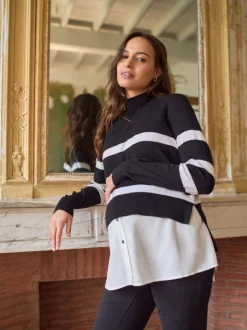 Moederschap*Seraphine Wool Cotton Blend Maternity & Nursing Jumper & Shirt