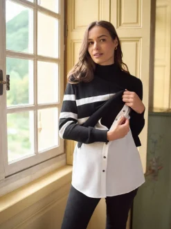 Moederschap*Seraphine Wool Cotton Blend Maternity & Nursing Jumper & Shirt