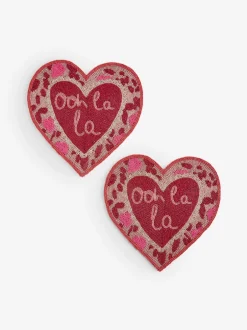 Tafellinnen En Placemats |Tafelgerei|Next Set of 2 Beaded Heart Placemats