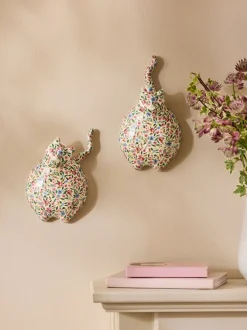 Canvassen En Kunst Voor Aan De Wand*Next Set of 2 Ceramic Ditsy Cat Wall Arts