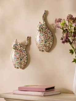 Canvassen En Kunst Voor Aan De Wand*Next Set of 2 Ceramic Ditsy Cat Wall Arts
