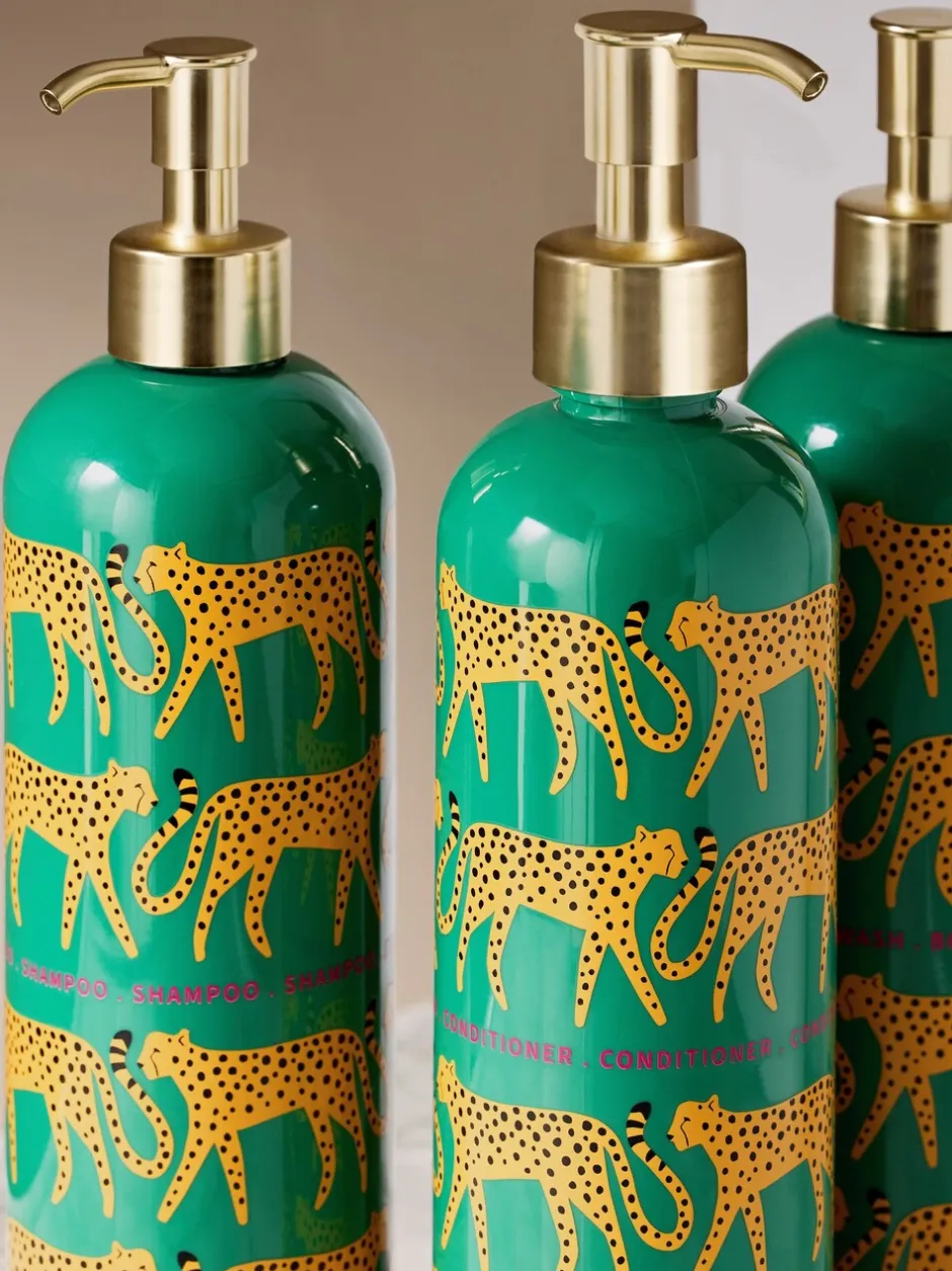 Badkameraccessoires|Next Set of 3 Cheetah Animal Reusable Dispenser Bottle