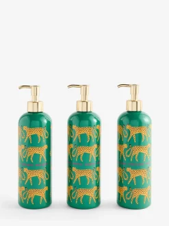 Badkameraccessoires|Next Set of 3 Cheetah Animal Reusable Dispenser Bottle