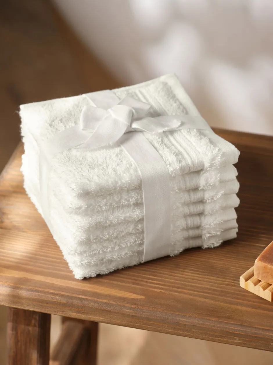 Handdoeken En Badmatten|Next Set of 7 Egyptian Cotton Face Cloths Wit