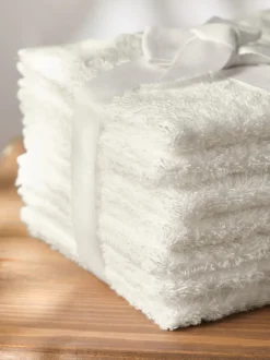 Handdoeken En Badmatten|Next Set of 7 Egyptian Cotton Face Cloths Wit
