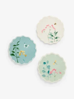 Canvassen En Kunst Voor Aan De Wand*Next Set of 3 Floral Ceramic Plate Plaques Wall Arts